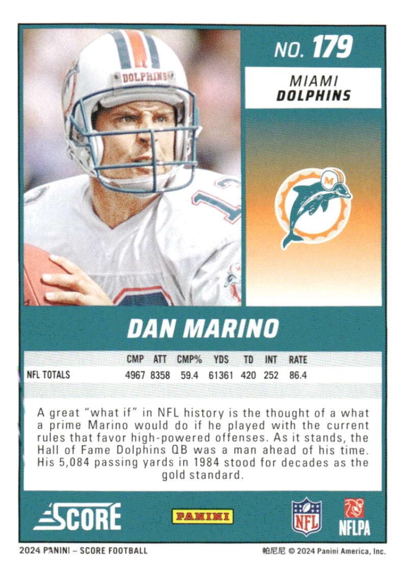 Amazon.com: 2024 Score #179 Dan Marino Miami Football Card